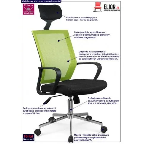 Fotografia Wentylowany fotel obrotowy Lafix - zielony z kategorii Strona główna