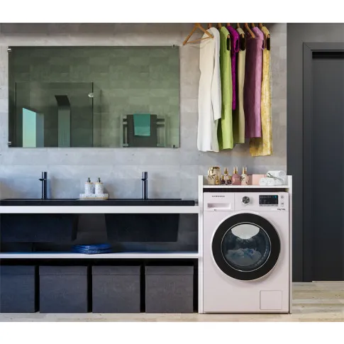 Prezentacja białego słupka pralniczego Asta