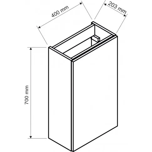 Wymiary podwieszanej szafki umywalkowejj 40cm Ariana 12X
