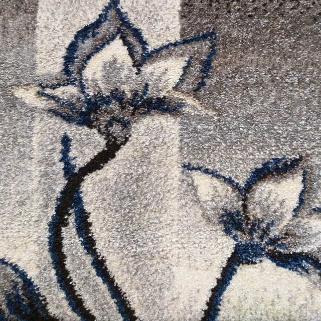 Szaro-turkusowy nowoczesny dywan do salonu Berko