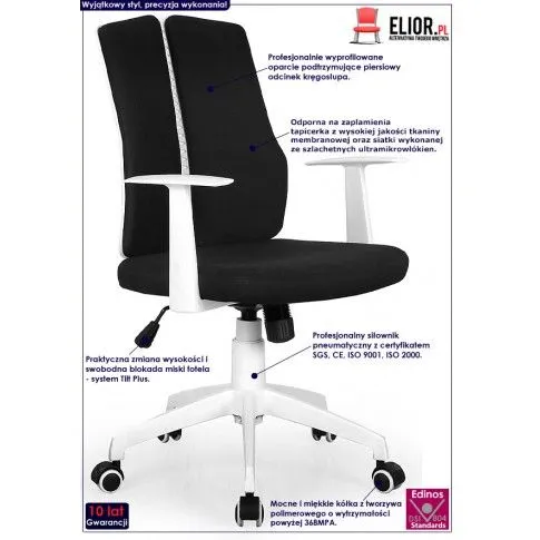 Fotografia Fotel obrotowy Ilia - czarny z kategorii Fotele