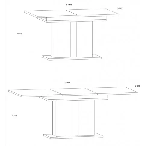Wymiary stołu rozkładanego dąb artisan Imatra 12X