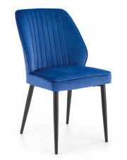 Niebieskie welurowe krzesło tapicerowane - Arsin w sklepie Edinos.pl