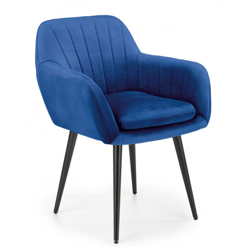 Niebieskie krzesło tapicerowane Mides