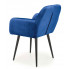 Nowoczesne niebieskie krzesło welurowe Mides