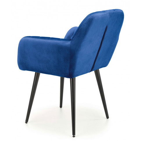 Nowoczesne niebieskie krzesło welurowe Mides