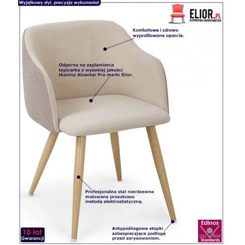 Fotografia Krzesło tapicerowane Mervex - beżowe z kategorii Salon