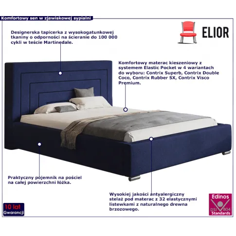 Tapicerowane łóżko z drewnianym stelażem 160x200 Vanger 3X