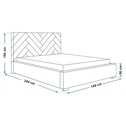 Wymiary tapicerowanego łóżka 120x200 Nilan