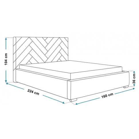 Wymiary tapicerowanego łóżka 140x200 Nilan