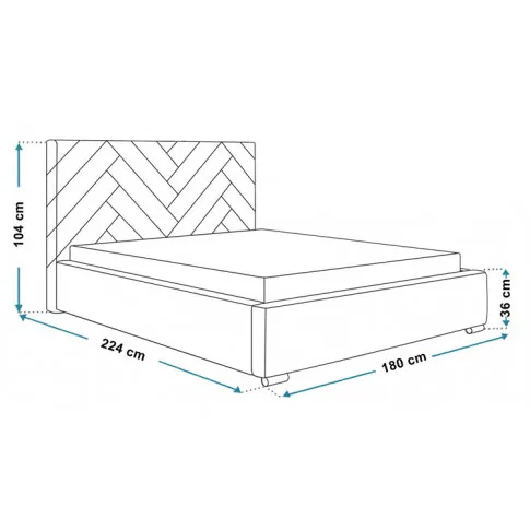 Wymiary tapicerowanego łóżka 160x200 Nilan