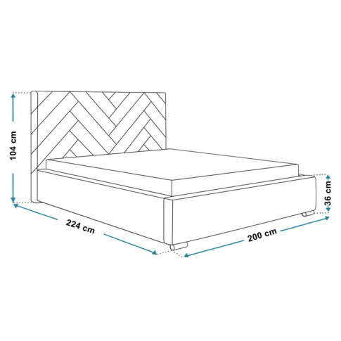 Wymiary tapicerowanego łóżka 180x200 Nilan