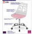 Infografika biało różowy fotel obrotowy Parpa