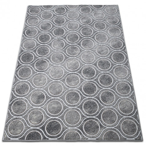 Nowoczesny szary dywan w okrągłe wzory Baris 4x