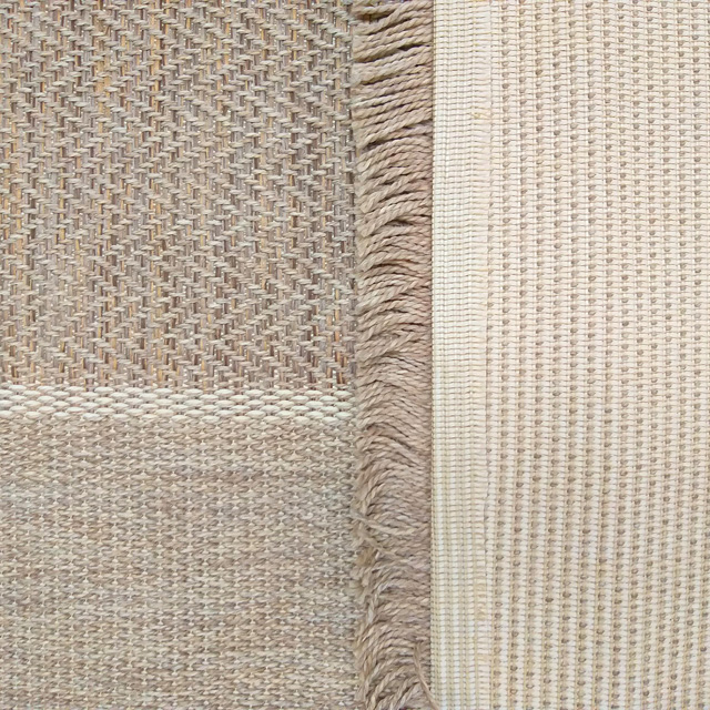 Sznurkowy prostokątny dywan beżowyi Nozi 6X