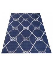 Niebieski sznurkowy dywan z wzorami - Pakos 8X w sklepie Edinos.pl