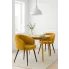 Musztardowe pikowane krzesło nowoczesne   Bila