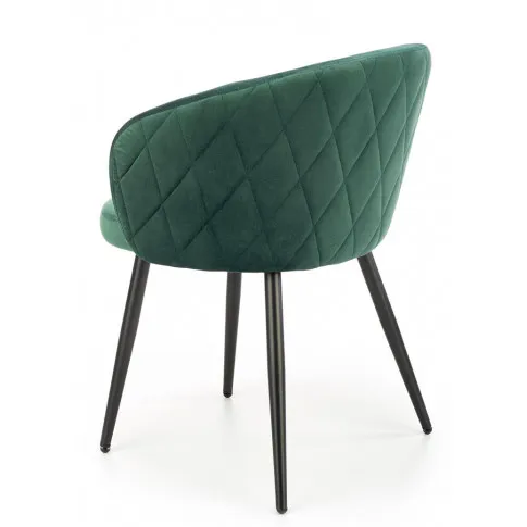 Pikowane zielone krzesło kubełkowe Vente 