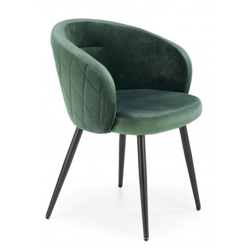 Zielone pikowane krzesło Vente