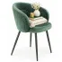 Zielone welurowe krzeslo kubelkowe Bila