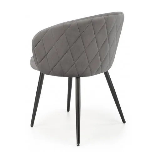 Tapicerowane welurem szare krzesło Vente