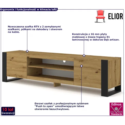 Szafka rtv na telewizor dąb artisan Birma 4X