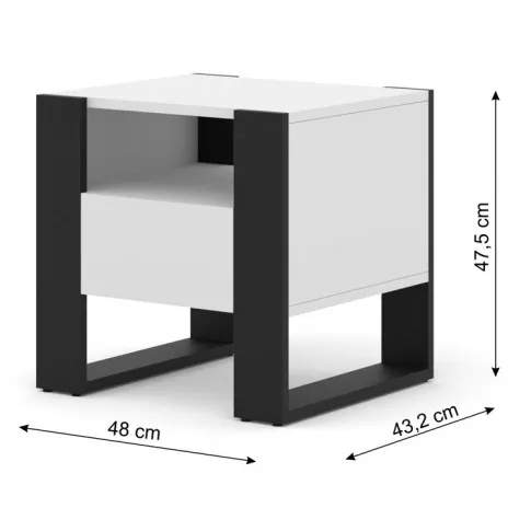 Wymiary białej szafki nocnej Birma 9X