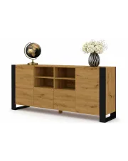 Długa komoda z szafkami dąb artisan - Lyra 14X w sklepie Edinos.pl