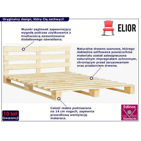Drewniane łóżko Relli 140x200