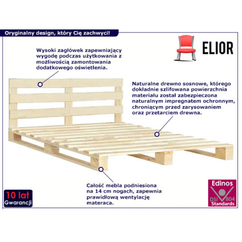 Drewniane łóżko Relli 200x200