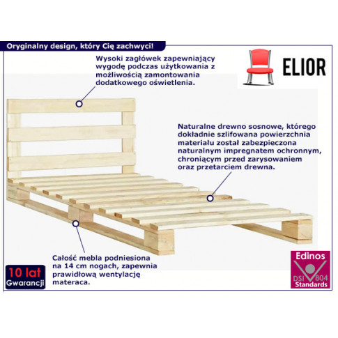 Drewniane łóżko Relli 90x200