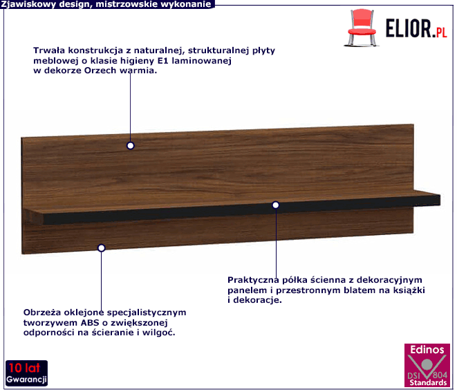 Minimalistyczna półka ścienna Venito 11X