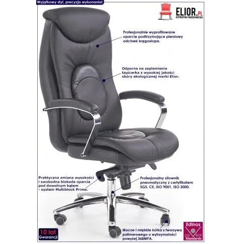 Fotografia Ergonomiczne krzesło obrotowe Heres - do 150 kg z kategorii Fotele biurowe