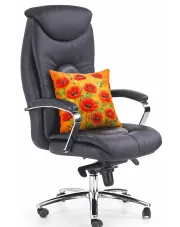 Ergonomiczne skórzane krzesło obrotowe Alormi - do 150 kg w sklepie Edinos.pl