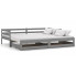 Szare łóżko z podwójnymi szufladami na pościel - Duet 3X 90 / 180 x 200 cm