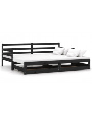 Czarne łóżko z podwójnymi szufladami - Duet 4X 90 / 180 x 200 cm w sklepie Edinos.pl