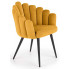 Musztardowe tapicerowane krzesło kubełkowe - Zusi