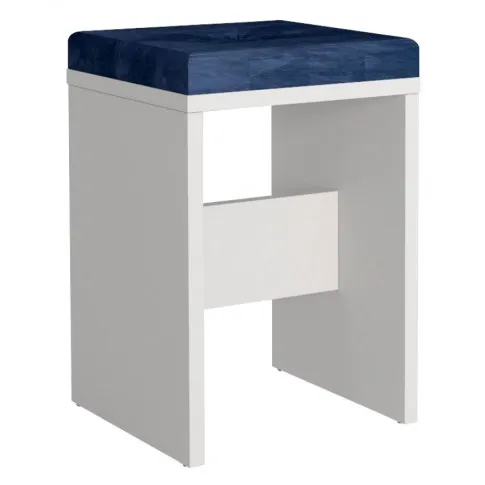 Nowoczesny taboret z granatowym siedziskiem Lovis