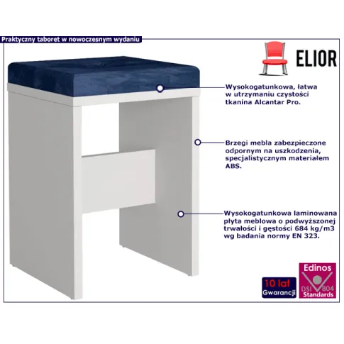 Minimalistyczny taboret do toaletki Lovis