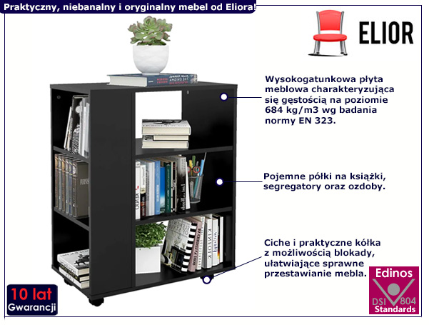 Szafka z kółkami Vago 3X czarny
