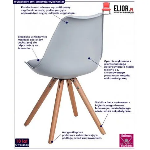 Fotografia Krzesło Ogi - szare z kategorii Krzesła drewniane