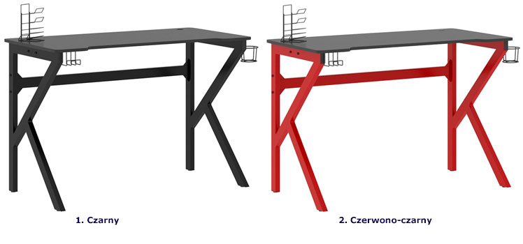 Biurko dla graczy z trzema uchwytami Avezano