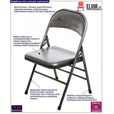 Fotografia Loftowe krzesło Ledox 2X- srebrne z kategorii Strona główna