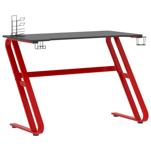 Zdjęcie produktu Czerwono-czarne biurko z uchwytami dla gracza - Kano.