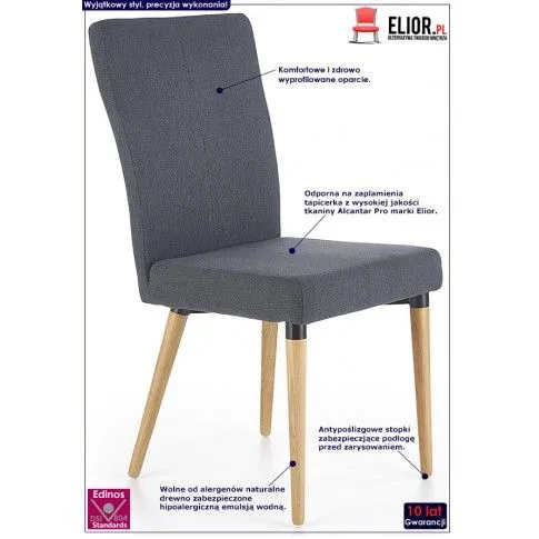 Fotografia Krzesło drewniane Stefan - popielate z kategorii Krzesła