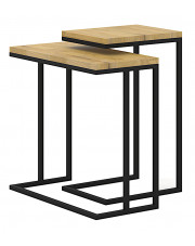Zestaw stolików pomocniczych z drewna dębowego - Senise 3X