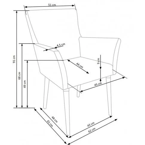 Szczegółowe zdjęcie nr 5 produktu Drewniane krzesło z podłokietnikami Lofti - popielate