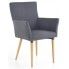 Zdjęcie produktu Drewniane krzesło z podłokietnikami Ashon - popielate.