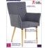 Fotografia Drewniane krzesło z podłokietnikami Ashon - popielate z kategorii Krzesła tapicerowane
