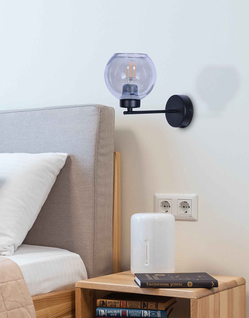 Loftowy kinkiet ze szklanym kloszem S820-Esschert Design